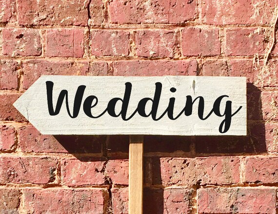 Wedding Signs Wood Wedding Arrow Sign Wooden Wedding Signs Etsy