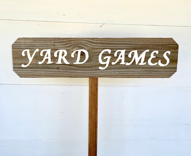 Yard Games Sign Lawn Games Sign Rustic Party Signage Wooden Etsy