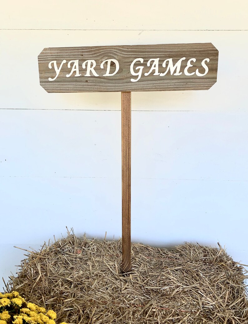 Yard Games Sign Lawn Games Sign Rustic Party Signage Wooden Etsy