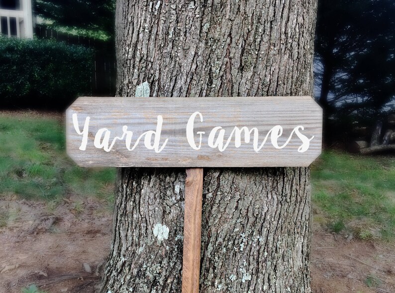 Yard Games Sign Lawn Games Sign Rustic Party Signage Wooden Etsy