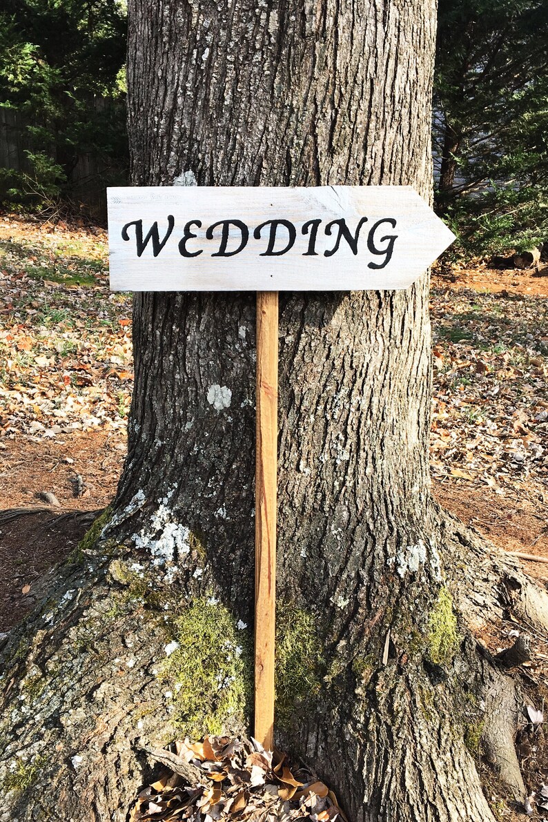 Wedding Signs Wood Wedding Arrow Sign Wooden Wedding Signs Etsy