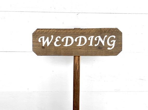 Wedding Sign Wood Wedding Arrow Sign Wooden Wedding Sign | Etsy