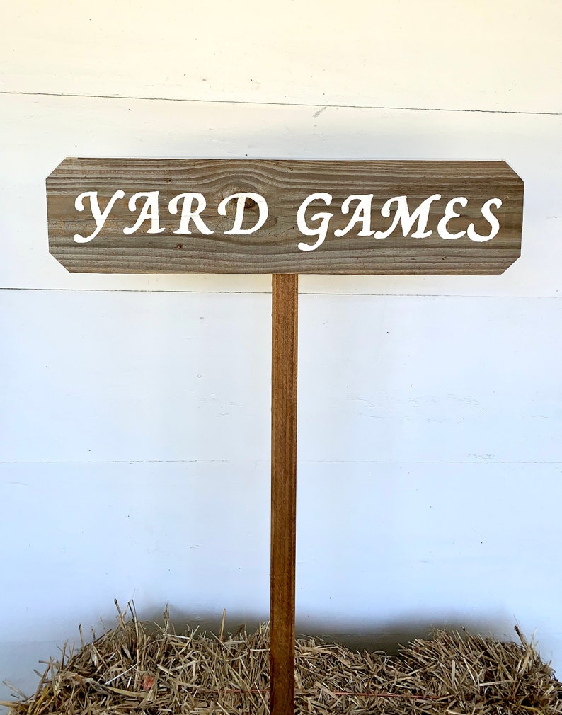 Yard Games Sign Lawn Games Sign Rustic Party Signage Wooden Etsy