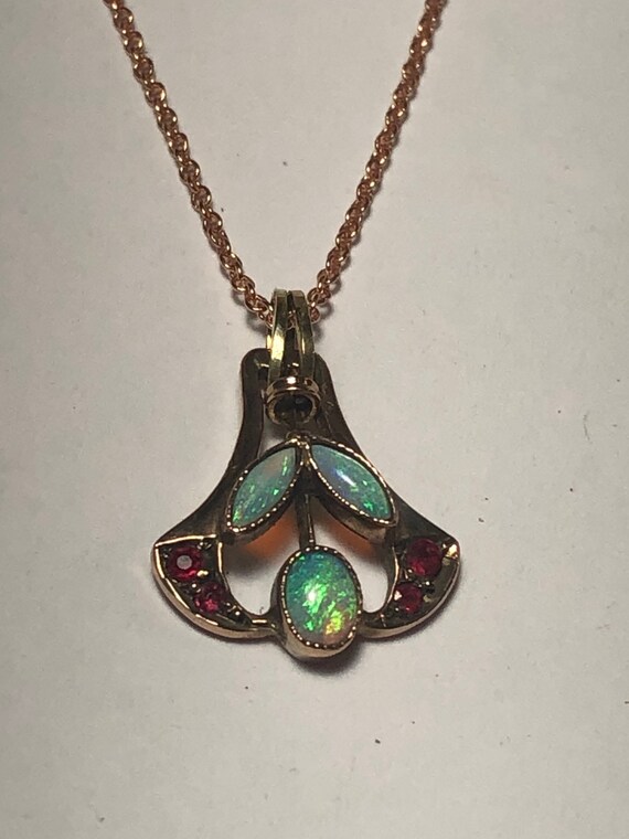 Opal and ruby necklace deals