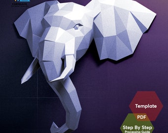 Download Papercraft Elephant Etsy