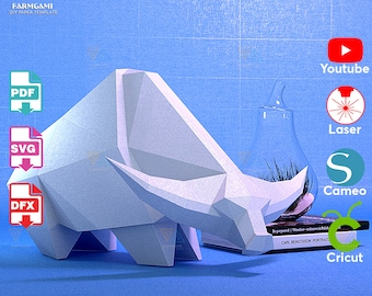 Modèle de modèle en papier Buffalo - Sculpture en papier Buffalo - Buffalo Papercraft DIY - Artisanat en papier 3D - Papercraft animalier