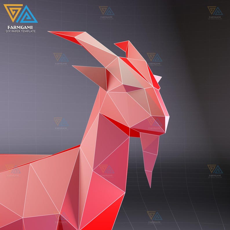 Goat Papercraft 3D Paper Craft Goat Template – SVG, DXF, PDF Digital Cut Files - Etsy