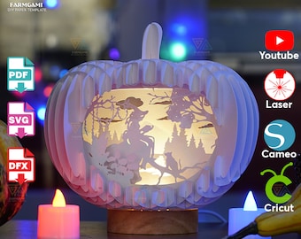 Princess Cat Pumpkin Light Shadow Box – SVG DXF PDF