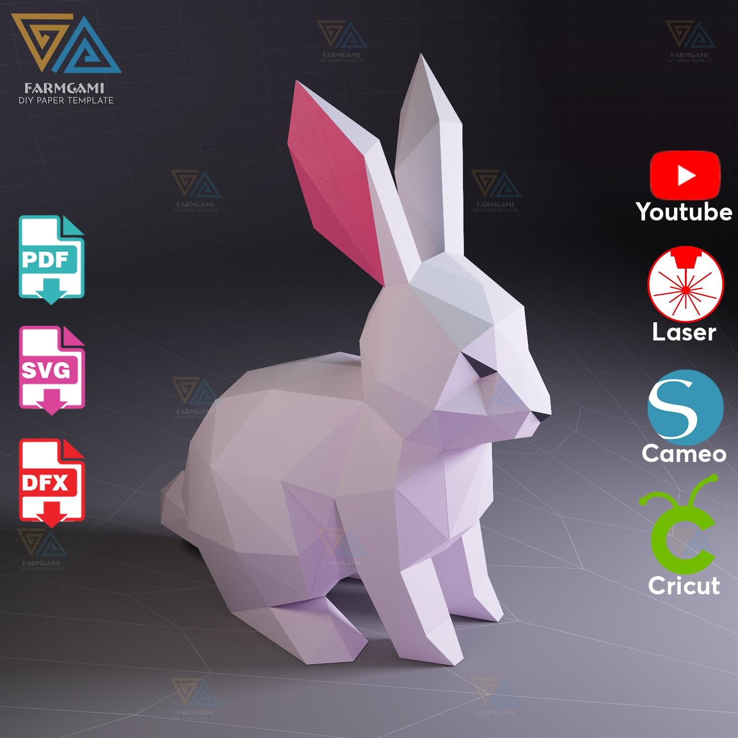 Rabbit Bunny Papercut Pattern - Etsy