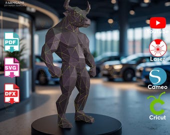 Bull Warrior Metal Sculpture – CNC Laser Cut DXF File