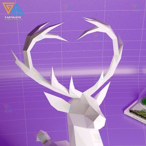 Deer Stand Paper Model Template Deer Stand Paper Sculpture Deer Stand Papercraft Kit DIY 3D image 7