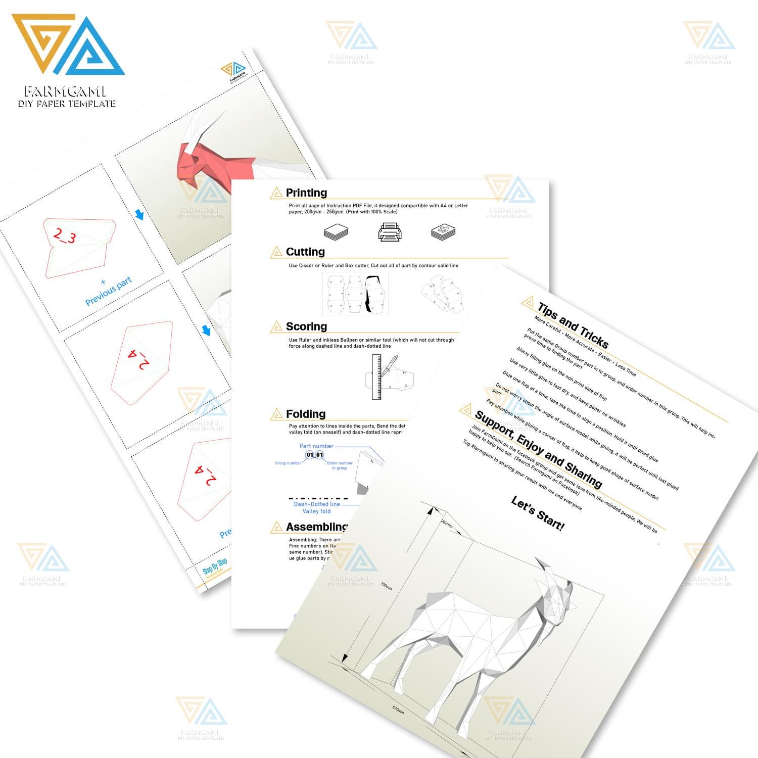 3D Paper Craft Goat Template – SVG, DXF, PDF Digital Cut Files - Etsy