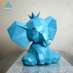 Baby Elephant Paper Model Template | Baby Elephant Paper Sculpture ...