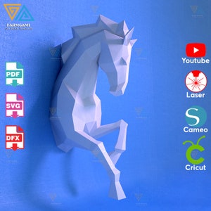 Pferd Papiermodell |Pferd Papierskulptur |Pferd Papiermodell Kit DIY 3D Papiermodell