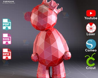 ToyBoy 3D Paper Model – SVG, DXF, PDF Template