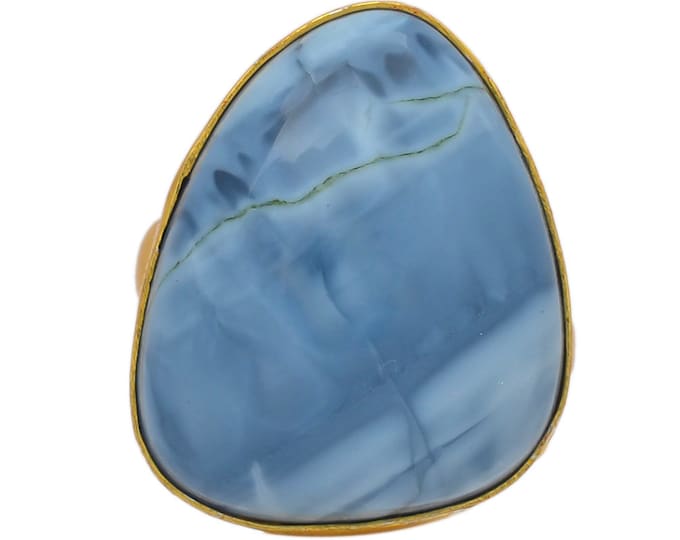 Size 8.5 - Size 10 Owyhee Opal Ring Meditation Ring 24K Gold Ring GPR127