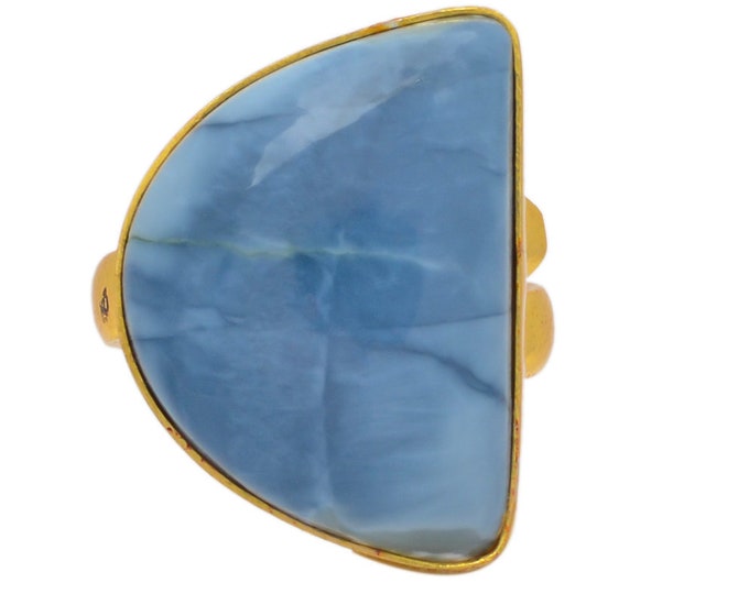 Size 8.5 - Size 10 Owyhee Opal Ring Meditation Ring 24K Gold Ring GPR130