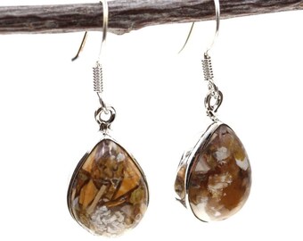 Brecciated Mookaite Dangle & Drop Earrings 925 Solid (Nickel Free) Sterling Silver Earrings WHOLESALE price / Made in Canada