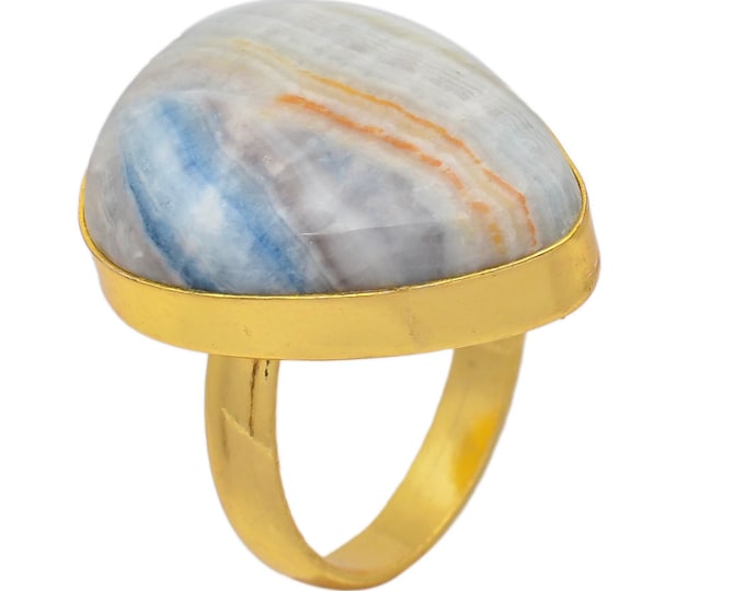 Size 9.5 - Size 11 Scheelite Ring Meditation Ring 24K Gold Ring GPR145