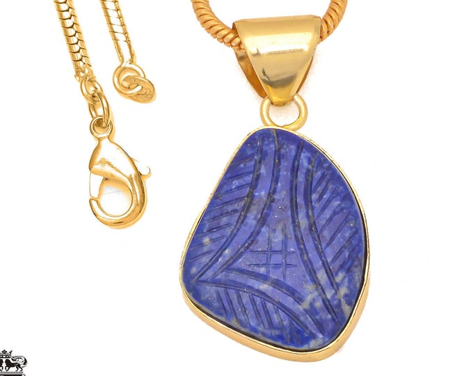 Lapis Lazuli Pendant Necklaces & FREE 3MM Italian 925 Sterling Silver Chain GPH355