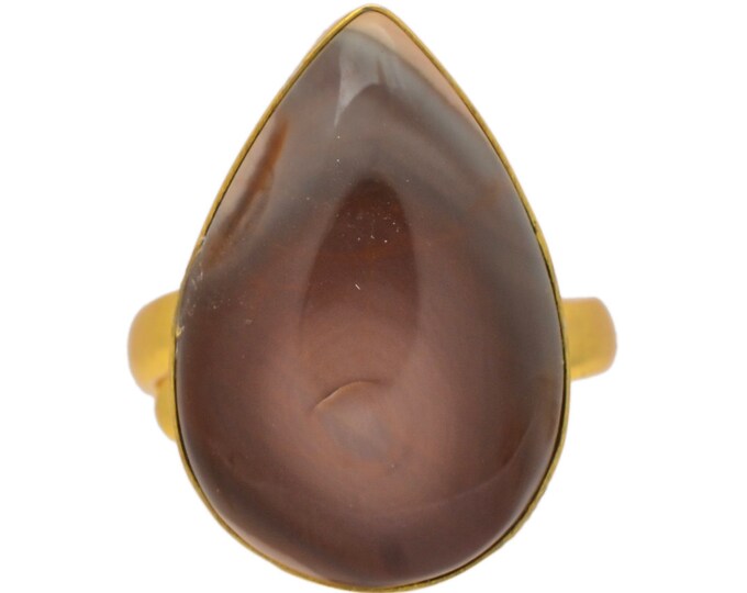 Size 9.5 - Size 11 Imperial Jasper Ring Meditation Ring 24K Gold Ring GPR113