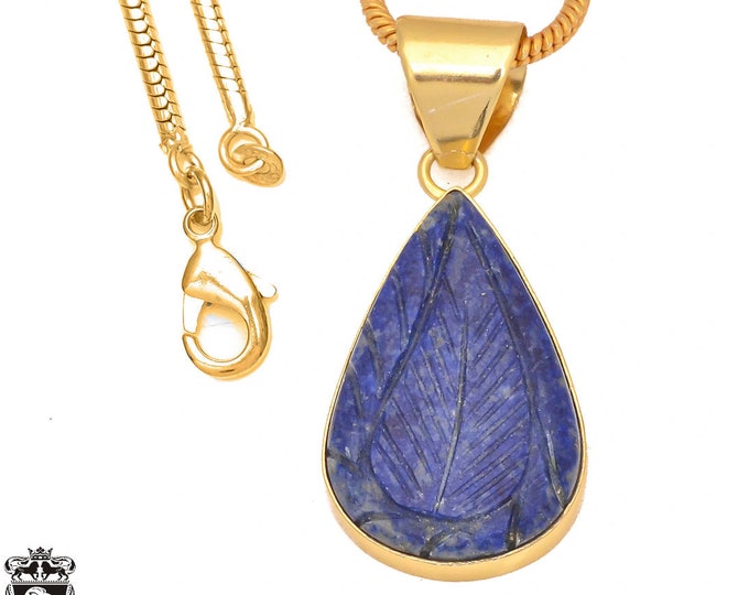 Lapis Lazuli Pendant Necklaces & FREE 3MM Italian 925 Sterling Silver Chain GPH351