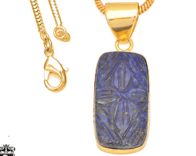 Lapis Lazuli Pendant Necklaces & FREE 3MM Italian 925 Sterling Silver Chain GPH352