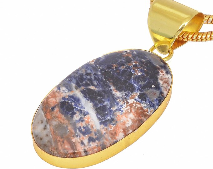 Sodalite Pendant Necklaces & FREE 3MM Italian 925 Sterling Silver Chain GPH337