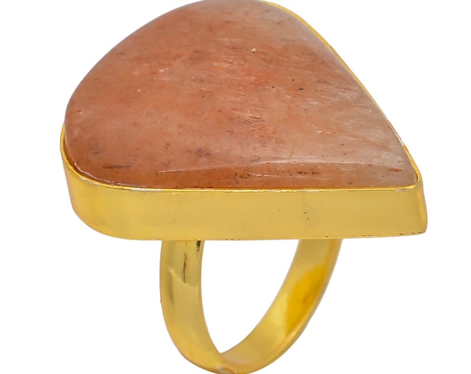Size 6.5 - Size 8 Lodolite Quartz Ring Meditation Ring 24K Gold Ring GPR31