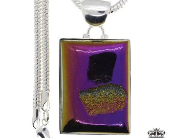 Druzy 925 Sterling Silver Pendant & FREE 3MM Italian 925 Sterling Silver Chain P1264