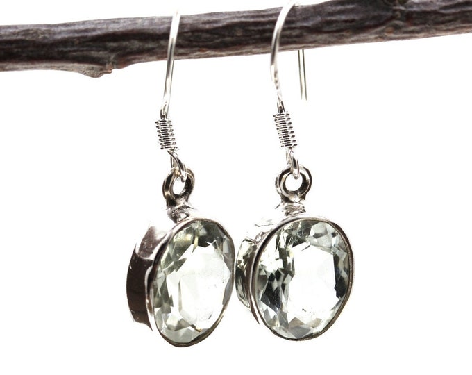 Green Amethyst Dangle & Drop Earrings 925 Solid (Nickel Free) Sterling Silver Earrings WHOLESALE price / Made in Canada Minimalist Earrings