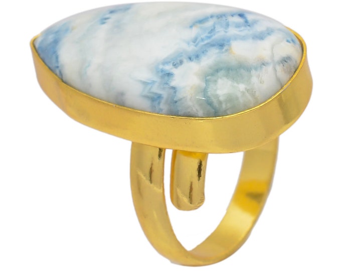 Size 9.5 - Size 11 Scheelite Ring Meditation Ring 24K Gold Ring GPR142