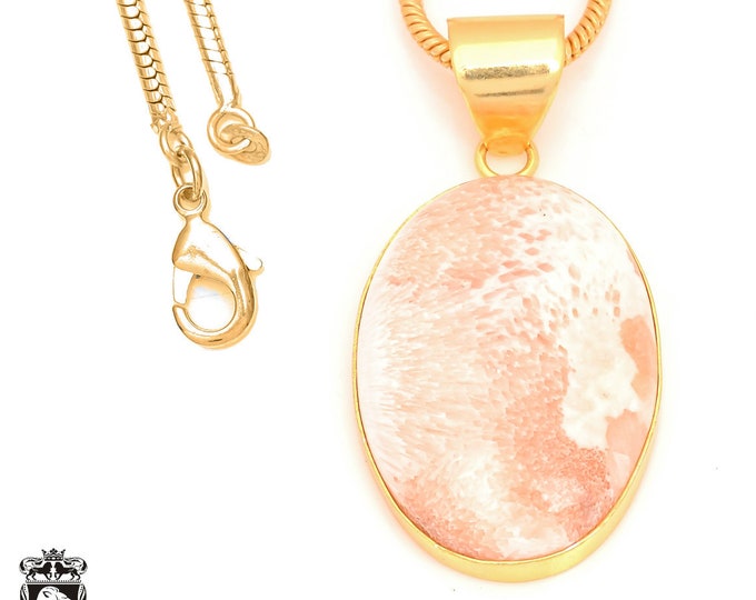 Scolecite Pendant Necklaces & FREE 3MM Italian 925 Sterling Silver Chain GPH412