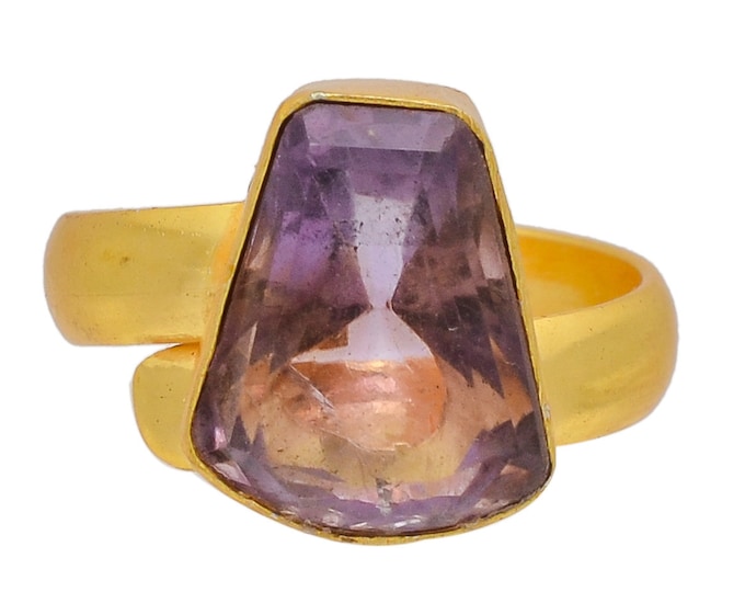 Size 8.5 - Size 10 Lavender Amethyst Ring Meditation Ring 24K Gold Ring GPR369