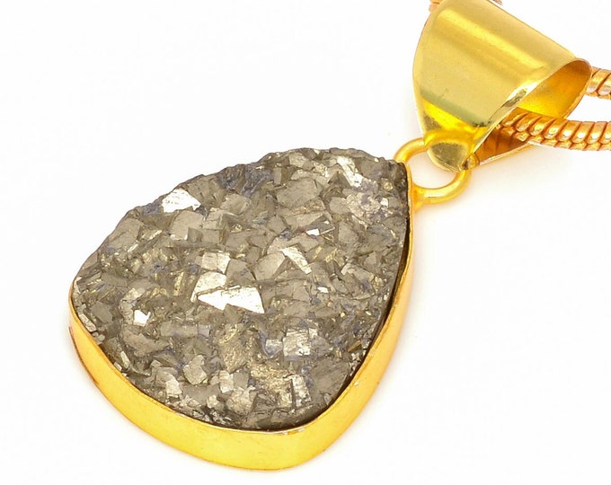 Pyrite Pendant Necklaces & FREE 3MM Italian 925 Sterling Silver Chain GPH254