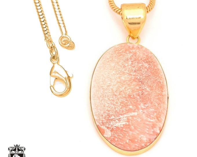 Scolecite Pendant Necklaces & FREE 3MM Italian 925 Sterling Silver Chain GPH409