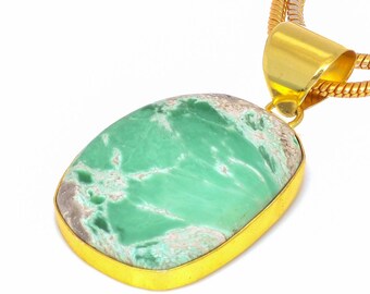 Variscite 24K Gold Pendant Necklace