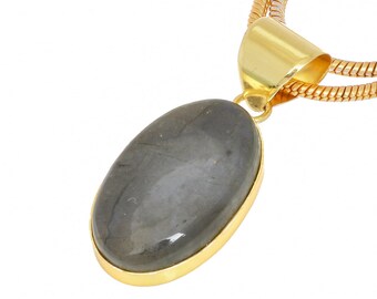 Blue Labradorite Pendant Necklaces & FREE 3MM Italian 925 Sterling Silver Chain GPH430