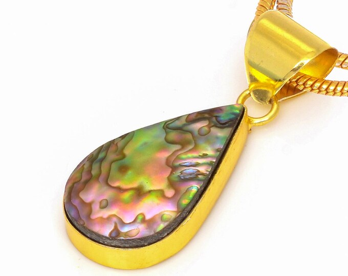 Abalone Shell Pendant Necklaces & FREE 3MM Italian 925 Sterling Silver Chain GPH267