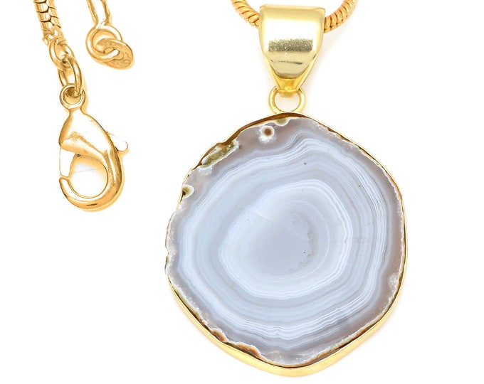 Agate Stalactite Pendant Necklaces & FREE 3MM Italian 925 Sterling Silver Chain GPH34