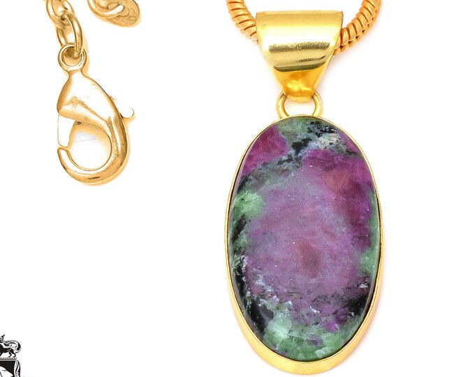 Ruby Zoisite Pendant Necklaces & FREE 3MM Italian 925 Sterling Silver Chain GPH98