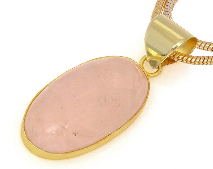 Rose Quartz Pendant Necklaces & FREE 3MM Italian 925 Sterling Silver Chain GPH968