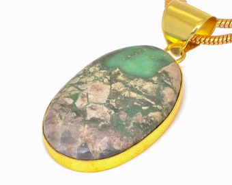 Variscite 24K Gold Pendant Necklace