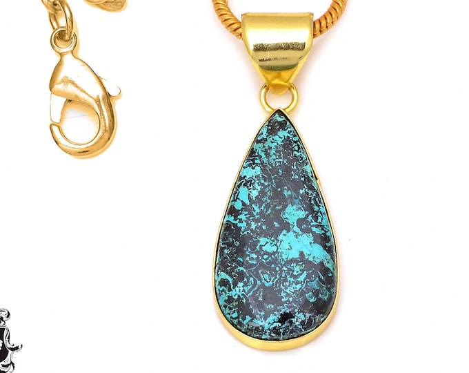 Chrysocolla Pendant Necklaces & FREE 3MM Italian 925 Sterling Silver Chain GPH65