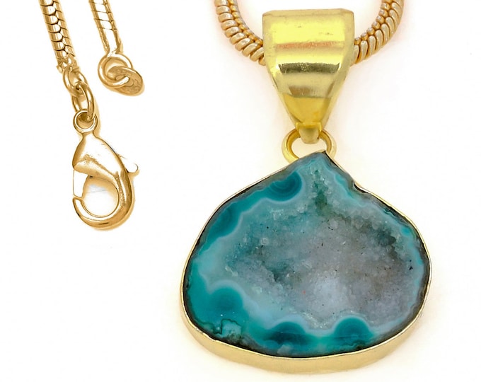 Tabasco Geode Pendant Necklaces & FREE 3MM Italian 925 Sterling Silver Chain GPH965