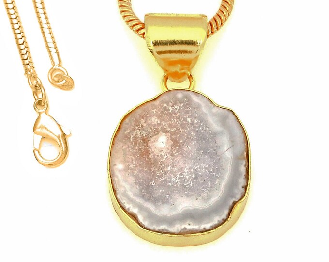 Tasbasco Geode Pendant Necklaces & FREE 3MM Italian 925 Sterling Silver Chain GPH1737