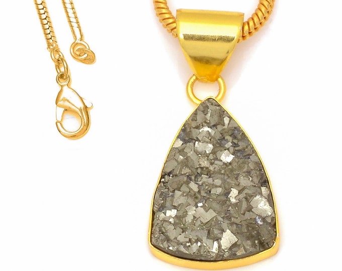 Pyrite Pendant Necklaces & FREE 3MM Italian 925 Sterling Silver Chain GPH243