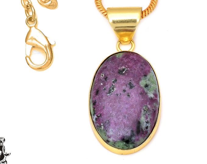 Ruby Zoisite Pendant Necklaces & FREE 3MM Italian 925 Sterling Silver Chain GPH102