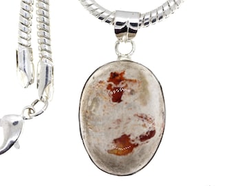 Fire Opal 925 Sterling Silver Pendant & FREE 3MM Italian 925 Sterling Silver Chain O85