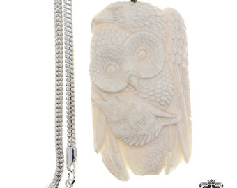 Eagle Owl Carving Pendant C227